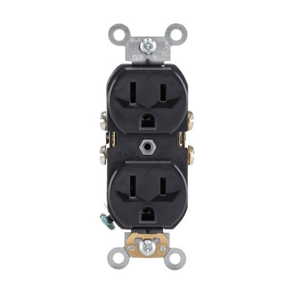 Leviton Leviton 15 amps 125 V Duplex Black Outlet 5-15R 0BR15-0ES